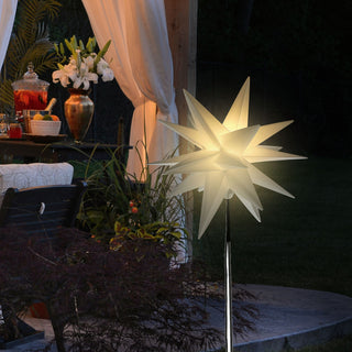 LED Gartenstecker 3D Stern faltbar Ø25cmxH90cm weiß/rot Outdoorbeleuchtung Timerfunktion Weihnachtsbleuchtung Zackenstern