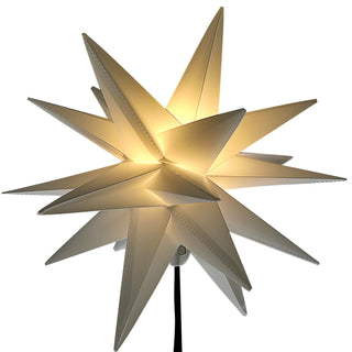 LED Gartenstecker 3D Stern faltbar Ø25cmxH90cm weiß/rot Outdoorbeleuchtung Timerfunktion Weihnachtsbleuchtung Zackenstern