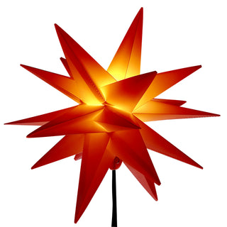 LED Gartenstecker 3D Stern faltbar Ø25cmxH90cm weiß/rot Outdoorbeleuchtung Timerfunktion Weihnachtsbleuchtung Zackenstern