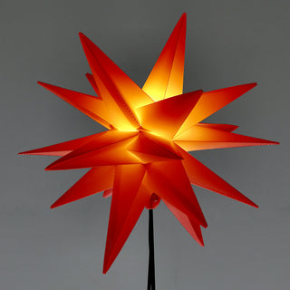 LED Gartenstecker 3D Stern faltbar Ø25cmxH90cm weiß/rot Outdoorbeleuchtung Timerfunktion Weihnachtsbleuchtung Zackenstern