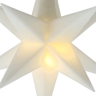 Leuchtstern 3D weiß / rot Ø11cm zum Aufhängen Timerfunktion Weihnachtsstern Weihnachtsbeleuchtung