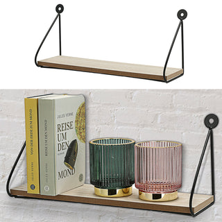 Wandregal 30x9x13cm Regal Ablage Wandboard Metall MDF Hängeregal Bücherregal