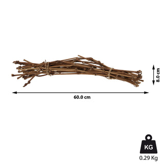 Dekobündel Weinzweige 60cm weiß/natur Dekostange Holzstange mit Juteseil Astbündel Holzbündel