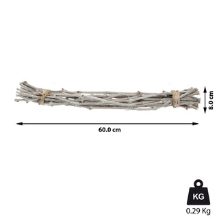 Dekobündel Weinzweige 60cm weiß/natur Dekostange Holzstange mit Juteseil Astbündel Holzbündel