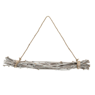 Dekobündel Weinzweige 60cm weiß/natur Dekostange Holzstange mit Juteseil Astbündel Holzbündel