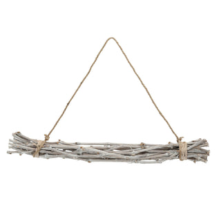 Dekobündel Weinzweige 60cm weiß/natur Dekostange Holzstange mit Juteseil Astbündel Holzbündel