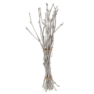Dekobündel Weinzweige 60cm weiß/natur Dekostange Holzstange mit Juteseil Astbündel Holzbündel