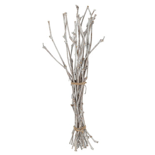 Dekobündel Weinzweige 60cm weiß/natur Dekostange Holzstange mit Juteseil Astbündel Holzbündel