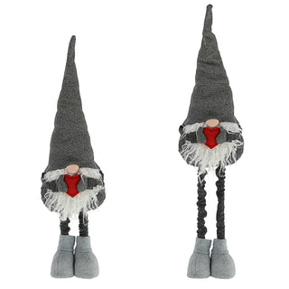 Wichtel "Udo" grau mit Teleskopbeinen max. H:80/120cm Wichtelmännchen Weihnachtswichtel Zwerg Adventsdeko Weihnachtsdeko