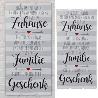 Plankenschild Der Ort Shabby Chic 30x60cm MDF Sprüche Familie Zuhause Geschenk SweetHome Holzoptik Planken Wanddekoration