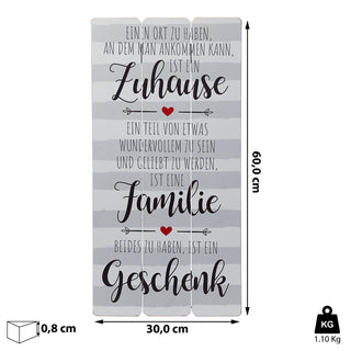 Plankenschild Der Ort Shabby Chic 30x60cm MDF Sprüche Familie Zuhause Geschenk SweetHome Holzoptik Planken Wanddekoration