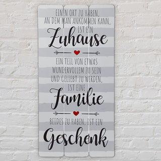Plankenschild Der Ort Shabby Chic 30x60cm MDF Sprüche Familie Zuhause Geschenk SweetHome Holzoptik Planken Wanddekoration