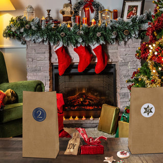 Adventskalender DIY Bastelset 12x24x6cm Papiertüten Zahlensticker Geschenktüten Tüten