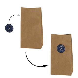 Adventskalender DIY Bastelset 12x24x6cm Papiertüten Zahlensticker Geschenktüten Tüten