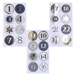 Adventskalender DIY Bastelset 12x24x6cm Papiertüten Zahlensticker Geschenktüten Tüten