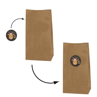 Adventskalender DIY Bastelset 12x24x6cm Papiertüten Zahlensticker Schnur Klammern Geschenktüten Tüten