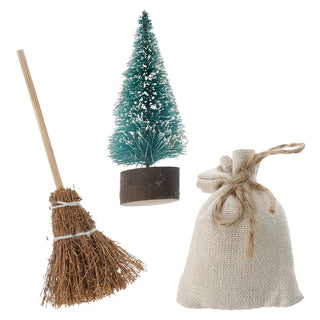 Wichteltür Set 8tlg Weihnachtswichtel Tür Besen Tannenbaum Briefkasten Leiter Elfentür Zwergentür Bausatz