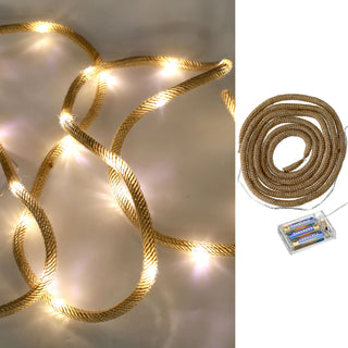 Lichterkette Seil mit 20LED ca. 200cm warmweiß Leuchtschnur Lichterschnur Schnur batteriebetrieben