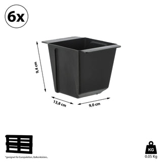 6x Pflanzkasten aus Kunststoff für Europalette Pflanzkübel