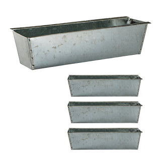 2/4/12/24x Pflanzkastenaus Zink für Europaletten Paletten Pflanzkübel 38x13x9 cm