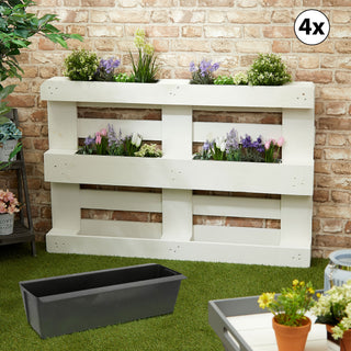 Pflanzkasten 4er Set aus Kunststoff für Europalette Pflanzkübel B 38/14cm