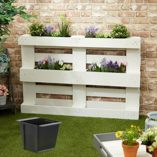 Pflanzkasten 4er Set aus Kunststoff für Europalette Pflanzkübel B 38/14cm