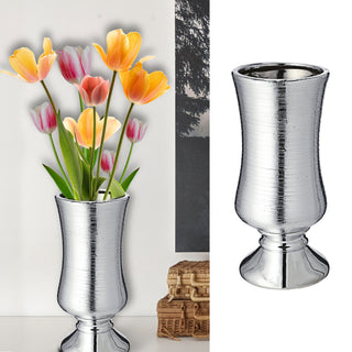 Vase gold/silber matt verschiedene Designs / Größen Steinzeug Blumenvase Tischvase Dekovase Steingut-Vase