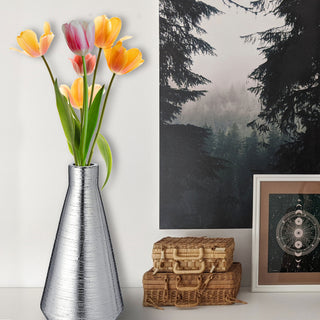 Vase gold/silber matt verschiedene Designs / Größen Steinzeug Blumenvase Tischvase Dekovase Steingut-Vase