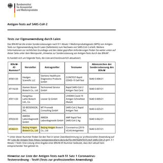 Hotgen Covid Schnelltest mit Sonderzulassung für privat 10x