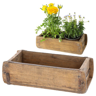 1/3x Holzkiste 30x9x15cm Ziegelform Altholz Holzbox Vintage Used Look Kiste Box Dekokiste