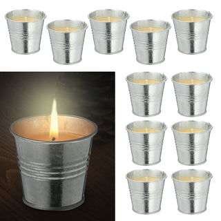 12/48x Citronella Kerze im Zinktopf Ø6 cm Duftkerze Anti-Insekten-Kerze Mückenkerze