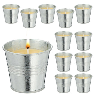 12/48x Citronella Kerze im Zinktopf Ø6 cm Duftkerze Anti-Insekten-Kerze Mückenkerze