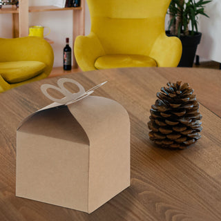 12x Geschenbox 9 x 9 x 8 cm faltbar natur Pappebox zum Beschriften Box Schachtel