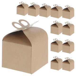 12x Geschenbox 9 x 9 x 8 cm faltbar natur Pappebox zum Beschriften Box Schachtel