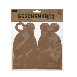 12x Geschenbox 9 x 9 x 8 cm faltbar natur Pappebox zum Beschriften Box Schachtel