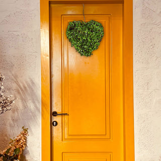 Dekohänger Herz Moos Dekoherz Türhänger 21x21x8cm grün Kunststoff Herzaufhänger Fensterdeko