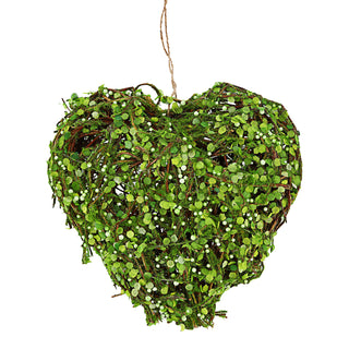 Dekohänger Herz Moos Dekoherz Türhänger 21x21x8cm grün Kunststoff Herzaufhänger Fensterdeko