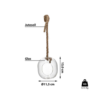 Glaskugel zum Aufhängen Pflanzkugel/Pflanzkegel Glasgefäß Juteschnur Dekokugel Pflanzglas