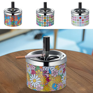 Drehaschenbecher 4er Set Retro Design 9x7cm Aschenbecher Windaschenbecher Ascher