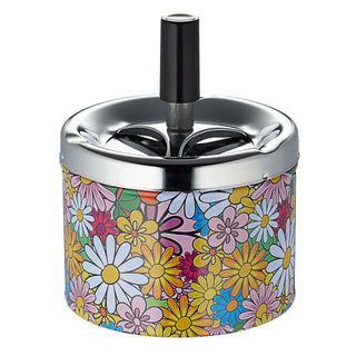 Drehaschenbecher 4er Set Retro Design 9x7cm Aschenbecher Windaschenbecher Ascher