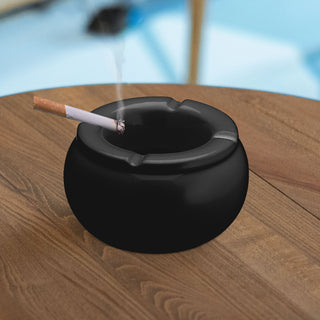 2/12x Sturmaschenbecher Ø10,0cm Keramik weiß schwarz Aschenbecher Windaschenbecher