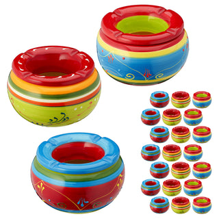 3/24x Sturmaschenbecher "Provence" Ø 13,5cm Keramik bunt Aschenbecher Windaschenbecher