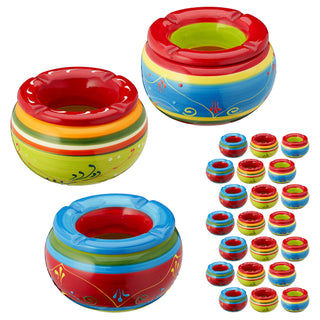 3/24x Sturmaschenbecher "Provence" Ø 13,5cm Keramik bunt Aschenbecher Windaschenbecher