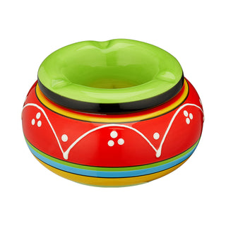 4/24x Sturmaschenbecher "Toscana" Ø 11cm Keramik bunt Aschenbecher Windaschenbecher