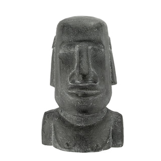 Moai Kopf "Design1/Design2" Steinkopf Gartenfigur H:43/45cm Magnesia Büste Skulptur Dekofigur Steinstatue Osterinsel