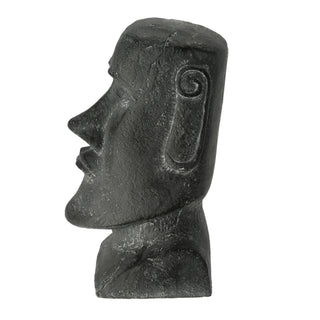 Moai Kopf "Design1/Design2" Steinkopf Gartenfigur H:43/45cm Magnesia Büste Skulptur Dekofigur Steinstatue Osterinsel