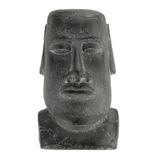 Moai Kopf "Design1/Design2" Steinkopf Gartenfigur H:43/45cm Magnesia Büste Skulptur Dekofigur Steinstatue Osterinsel