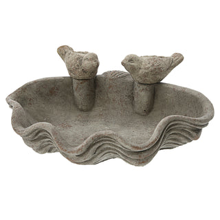 Vogeltränke mit zwei Vögeln Zement B:25/31cm Vogeltränke Wasserbecken Vogelbad Vogelbecken Gartendekoration