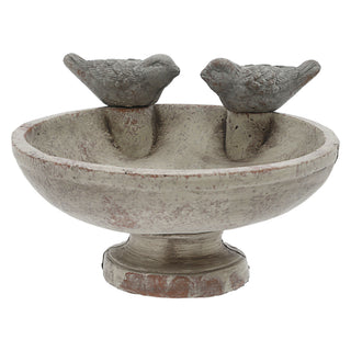 Vogeltränke mit zwei Vögeln Zement B:25/31cm Vogeltränke Wasserbecken Vogelbad Vogelbecken Gartendekoration