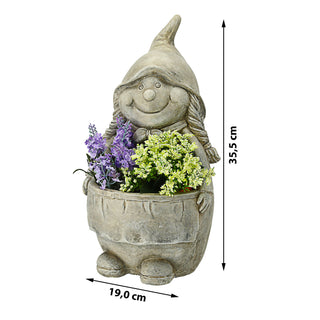 Pflanztopf Gartenzwerg Frau/Mann H36cm Blumentopf Übertopf Zwerg Topf Steintopf Dekotopf